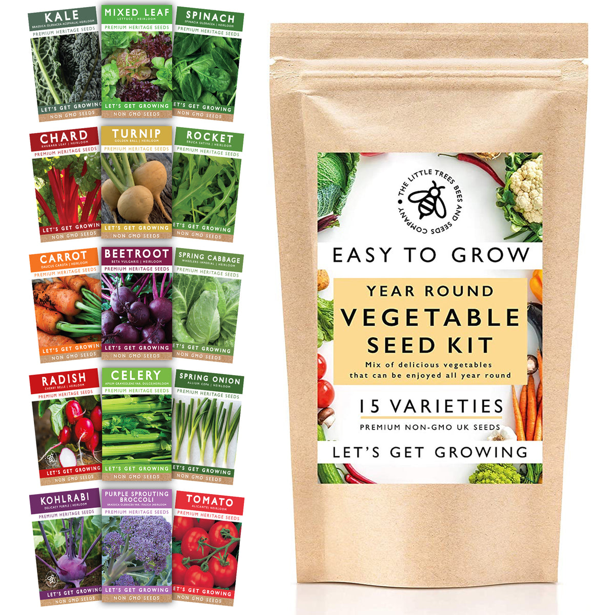 Vegetable Seeds Kit – 15 Heirloom Varieties | Grow Your Own Gardening ...